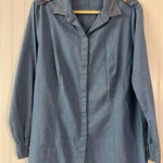 Escada Sport denim look button down top sz 46 sz XL Blue Photo 0