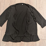 None Plus XXL 2X Black‎ Open Front Cardigan Shawl Cover Up Ruffled Front NEW Photo 0
