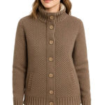 Daniele Blasi Italy Wool Blend Button Front Cardigan Sweater Brown S Photo 0