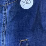 Women's Plus Size Long Sleeve Button Front Washed Denim Jacket Blue Photo 6