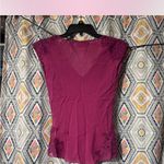 EXPRESS Magenta Lace Trim Blouse Photo 3