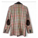 Anthropologie New XS Double-Breasted Elbow-Patch Plaid Jacket Blazer Riding Photo 4