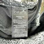 Catalina Black White Snakeskin Print Halter Padded One-Piece Swim Suit Sz 1x 16W Photo 5