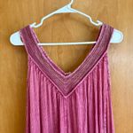Free People Free‎ People Maxi Dress Sleeveless Pink Embroidered V Neck Bohemian Boho Photo 3
