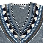 VTG BACKROAD BLUES Hand Knitted Chunky Knit Button Front Cardigan Size 22W Blue Photo 1