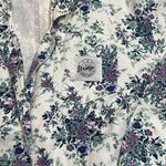 90s Vintage Floral White Cropped Denim Jacket Bridge Sports Wear Large Photo 1