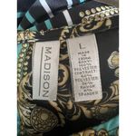 Madison Floral/Butterfly Sleeveless Sheath Dress Size Large ~ Black, Gold, White Black Photo 5