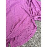 Free People  Maddison Eyelet Blouse Orchid L Button Front Long Sleeve Oversized Photo 15