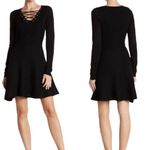 Nina Leonard Lace Up Ribbed Fit and Flare Knit Sweater Dress Small NWT Photo 1