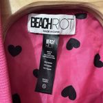 Beach Riot Fuchsia Pink Flight Bomber Heart Print Jacket Size XL Photo 3