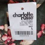 Charlotte Russe Pink and Green Floral Top NWT Size Large Green Wrap Look Top Photo 6