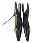 Gucci Zumi GG Interlocking Logo Pointed Toe Slingback Flats Black Size 37 Photo 6