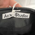 Acne Studios Low Rise Paneled 100% Leather Miniskirt In 900 Black Photo 6