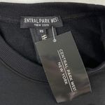 Central Park West New Distressed Cold Shoulder Zip Back Los Feliz Sweatshirt Black Photo 16