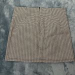 Brown Houndstooth Stretch Check Grunge Sexy Micro Mini Womens Skirt Size L Size L Photo 1