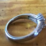 Natural Aquamarine Sterling Silver Halo Ring Size 8 Blue Photo 5