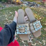 A New Day Nwt Size 6.5 Women's Kathleen Raffia Buckle Block Heels - rhinestone Photo 5