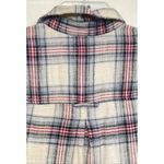 Women's American Eagle Cream/Blue/Red Plaid 100% Cotton Flannel Shirt Photo 4