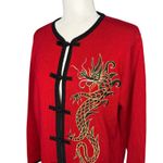Bob Mackie Vintage  M Wearable Art Chinese Dragon Cardigan Asian Jacket Sweater Photo 1