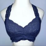 // INTIMATELY FREE PEOPLE Navy Blue Lace Racer Back Bralette Small Photo 0
