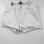 Free People We the  Womens Distressed Denim Shorts‎ Stretch Pure White Size 31 Photo 1