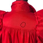 WoWo Red Tiered Mini Dress Pointed Puff Sleeve Rhinestone Avant Garde Size S Photo 3