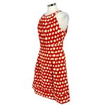 Eliza J Brush Dot Sleeveless A-Line Halter Dress Dark Coral Ivory Size 12 Photo 5