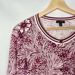 Talbots Pink Berry Floral Lightweight Button Down Cardigan Sweater M Photo 2