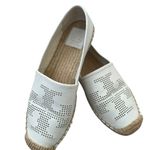 Tory Burch Perforated Logo Flat Espadrille in White Photo 4