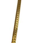 Vintage Gold Tone Flat Herringbone Necklace Infinity Loop Ribbon Rhinestones 18" Photo 2