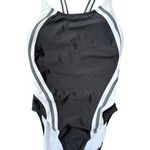 Speedo Vintage  PowerFlex Swimsuit One Piece Athletic Training Black White Size 8 Photo 0
