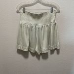 TCEC  Holiday Silver Metallic Sparkly Flowy High Waisted Shorts Womens LG Photo 2