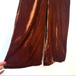 Anthropologie KRISTINIT VELVET halter JUMPSUIT NWT brown burnt orange color S Photo 11