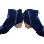 Restricted blue Velvet Ankle Booties lace up bow back 8 casual fall winter Photo 7