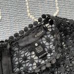 AQUA Bloomingdales Dress Ruffle Dot Lace Dress by  Black Lace Tiered Size Medium Photo 4