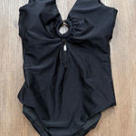 Alex Hamdan Black One Piece Swimsuit Ring Detail Beachwear Small Photo 0
