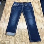 Rock Revival Betty Crop Jeans Women's Size 27 Blue Wash Denim Stretch Flaps Low Photo 7