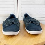 Skechers Madison Ave Curtsied Rhinestone Bow Slip On Sneaker Blue 7 Photo 3