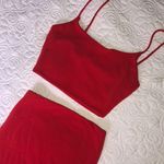 Red Two Piece Skirt Set Photo 2