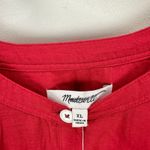 Madewell Balloon Sleeve Top Blouse Lightweight Cotton Blend Cherry Red XL NWT Photo 7