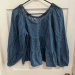 Old Navy  blue peasant crop top size M Photo 0