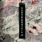 Rags & Couture Women's Floral Burgundy Gold Pink Shiny Velvet Open‎ Front Size M Red Size M Photo 2