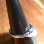 Lab Created White Sapphire Sterling Silver Radiant Promise Ring (Size 9) Photo 14