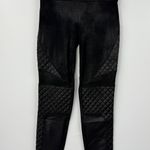 Spanx Leggings Womens Medium Quilted Faux Leather Shiny Pull on Moto Pants Photo 0
