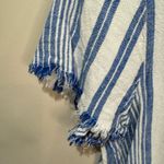 Cloth & Stone ANTHROPOLOGIE BLUE AND WHITE STRIPED FRAYED HEM TOP SZ S Photo 2