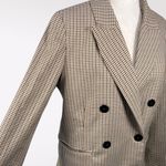 Joie  Brown Plaid Double Breasted Blazer Size Small Photo 6