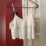American Eagle Brand Lace Ruffle Embroidered Cami Tank Top Photo 3