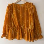 Madewell Ruffle-Shoulder Peplum Top in Tonal Botanical A1 Photo 3