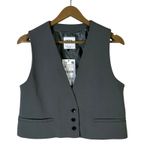 ZARA NWT Tailored Vest Womens M Gray Minimalist Workwear Chic Corporate Career Photo 1