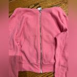 TNA Coral Cropped Waffle Knit Zip Up Sweatshirt Pink Photo 1